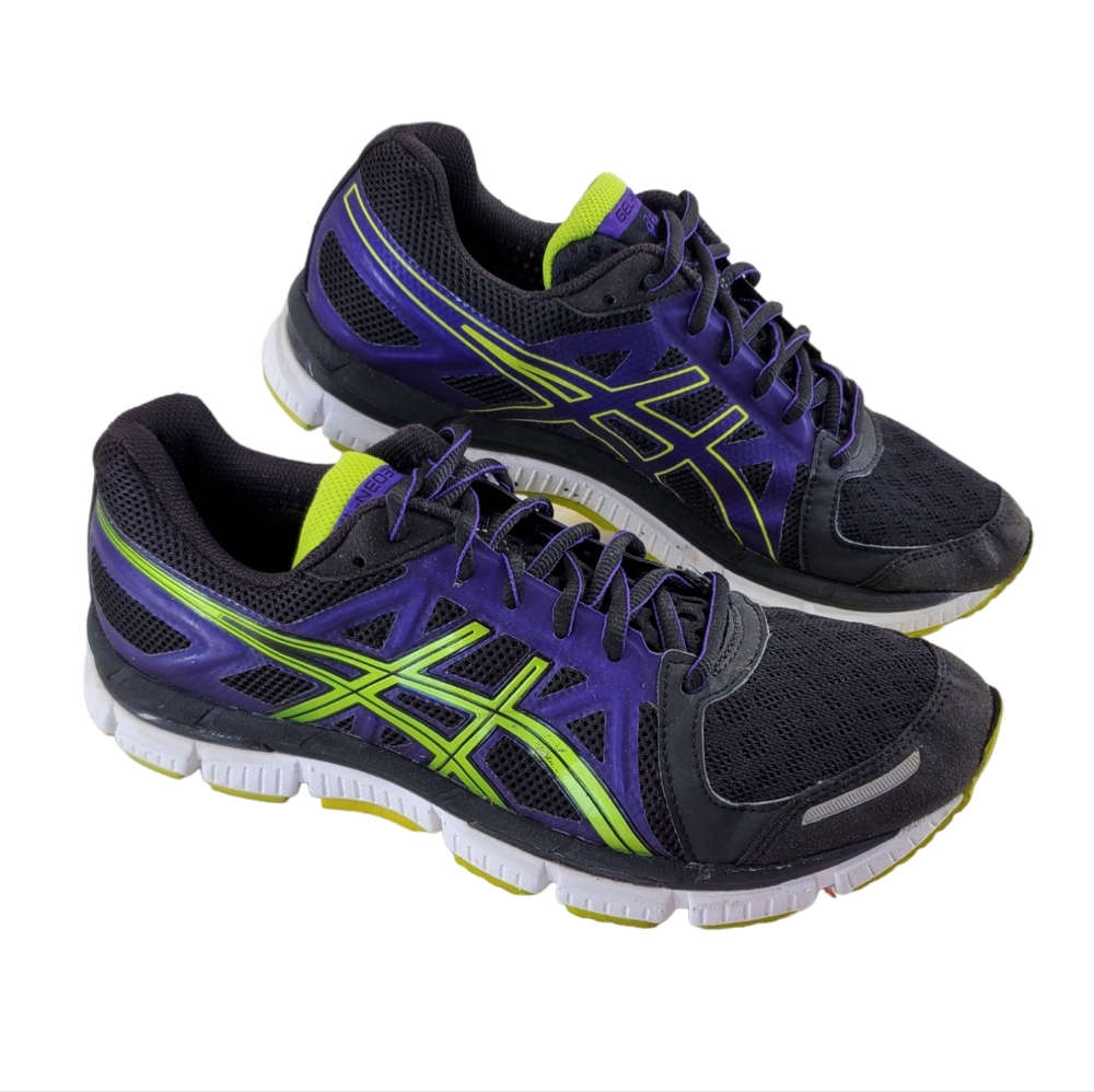 ASICS Women's Purple & Black Running Shoes with Lime Accents